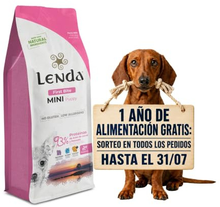 Lenda Puppy Mini First Bite 2KG - Pienso para Perros Cachorros - Razas Mini y Hembras en Gestacion o Lactancia - Pienso Hipoalergénico para Perros Pequeños - Comida Natural