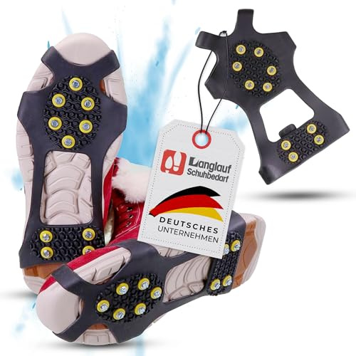 Crampons antidérapants pour chaussures - Langlauf Schuhbedarf Ice Grips - Crampons de glace antidérapants pour chaussures et bottes - Pointes de glace lisse antidérapantes - Pointes à enfiler (L (41