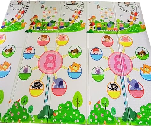 Vista Trade Baby lekmatta - Extra stor och tjock lekmatta för golv | Säker och bekväm lekmatta för baby | Perfekt för spädbarn och småbarn | Hållbar och lätt att rengöra (200 x 180 x 1 cm)