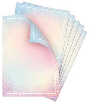 Briefpapier-Set 25 Motivpapier DIN A4 Motiv Ornament beidseitig per Hand beschriftbar und mit allen Druckern und Kopierern bedruckbar für Einladung Briefpost Firmenpost Urkunde Zertifikate