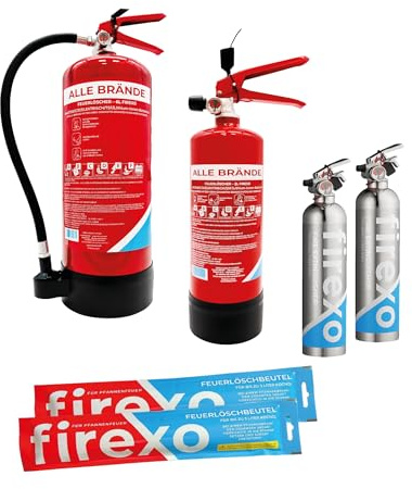 Firexo Pack de seguridad contra incendios Restaurant - Pack extintor multiusos para TODOS LOS INCENDIOS