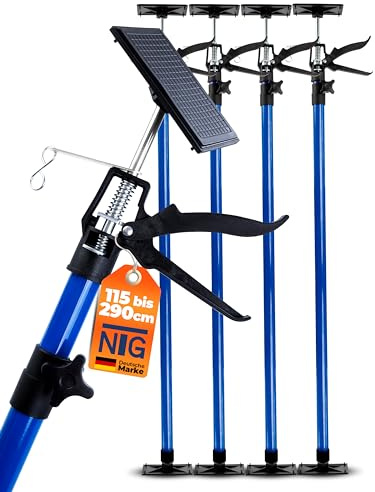 NTG enhandsstöd | 115–290 cm | upp till 30 kg | 45° vinkel | för gips, montering etc. | monteringsstöd | takstöd | teleskopstöd | takstöd (4 stycken)