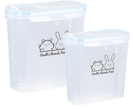 Pet Food Storage Container,Bird Seed Storage Container Airtight,Plastic Leakproof Seed Storage Container,Multi Size3.52Qt/4L and2.2Qt/2.5L,Bird Seeds for Small Garden Mealworms,Bpa Free/Clear