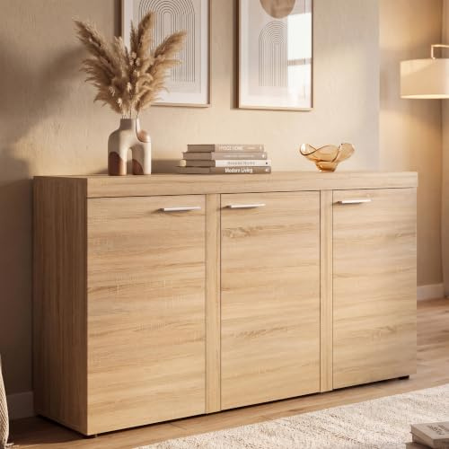 BROMARKT Kommode Sonoma Eiche kommode mit türen Wohnzimmerschrank Türkommode