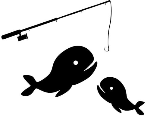 JIFENLI Autoaufkleber 21cmX16,8cm Lustiges Angeln - Zwei Fische Vinyl Aufkleber Auto Aufkleber Schwarz/Silber Auto-Styling