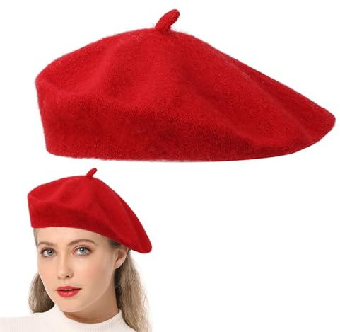 Cerioll Baskenmütze, Barett, Barett Mütze, Barett Mütze Damen, Klassische Französischen Barett, Beret Mütze, Damen Französischen Baskenmütze Franzosenmütze, Barett Bordeaux, Baskenmütze