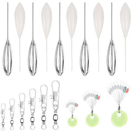 MOAZIFI Forellenköder Zite Fishing Sbirolino Schwimmend 19er Set, Spirolino Forelle Set Mit Verschiedenen Gewichten, Sbirolino Schlepp-Posen Für Forellenangeln Mit Teig Und Trout Spoon