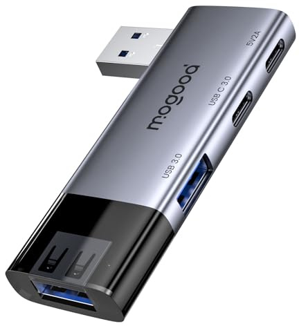 MOGOOD USB Hub, USB 3.0 Hub Multi USB Port Expander, Splitter Multiple Port Adapter pour Ordinateur Portable, PC de Bureau, Xbox, PS5, Souris, Clavier et Plus Encore