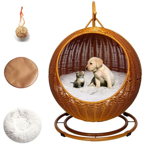 Columpio para gatos para interiores y exteriores, hamaca transpirable para gatos y gatitos, cómoda cama para mascotas para relajarse y jugar