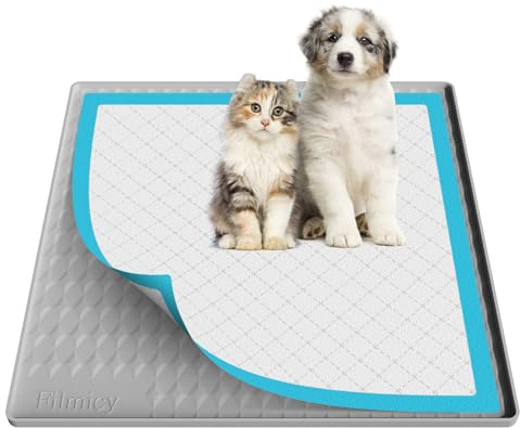Pee Pad Holder for Dogs,Silicone Dog Puppy Pad Holder, 60 x 60 No Spill Raised Lip High Edge,Portable, Leak-Proof Mat Holder for Dog Training Pads,Square Potty Trays for Home Floor Protection