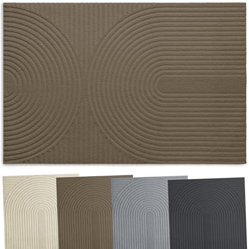 Zenacasa - Entrématta för inomhus och utomhusbruk 90x150 cm - Halkfri och absorberande entrématta, Oeko-Tex-certifierad - Samlar smuts och fukt - Maskintvättbar - Regnbågsmönster - Brun