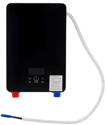 Scaldabagno elettrico da 6500 W, colore nero, 220 V, istantaneo, riscaldatore ad acqua calda senza serbatoio
