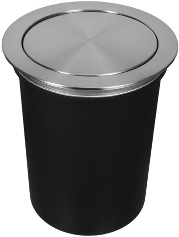 jojofuny Pattumiera da Incasso per Cucina in Acciaio con Coperchio Ribaltabile Sigillato, Portarifiuti da Tavolo Integrato per Piano di Lavoro, Contenimento Odori e Risparmio Spazio
