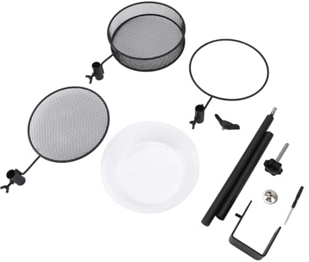 TOPINCN Mangeoire à Oiseaux en Métal Robuste avec 2 Plateaux à Graines pour Oiseaux et Bac à Eau, Pince sur Terrasse de Patio ou Balustrade de Balcon, pour Cadeaux D'observation des