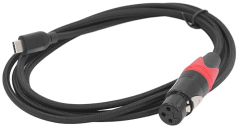 Badafaci Cable Hembra Tipo C a XLR Cable de Micrófono USB C a XLR Adaptador USB a Chip Digital a Analógico Integrado Plug and Play para Micrófono Dinámico con Conductor