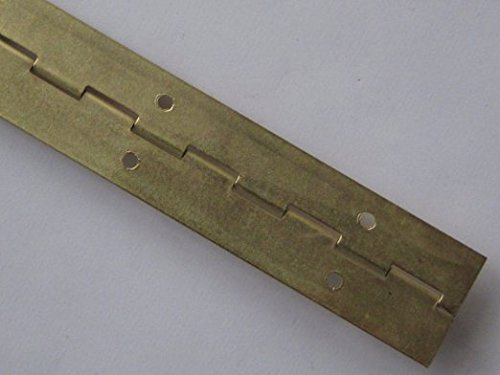 HKB® 10 Stück Stangenscharnier, Klavierband, Scharnier, 480 x 32 x 0,7 mm, Stahl vermessingt, 10 Stück, 81503