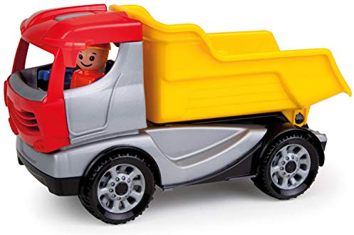 Lena 01620 - Truckies Kipper, stabiles Baustellen Fahrzeug ca. 22 cm, kleines Spielfahrzeug LKW Muldenkipper für Kinder ab 2 Jahre, robuster Kipplaster für Sandkasten, Strand und Kinderzimmer