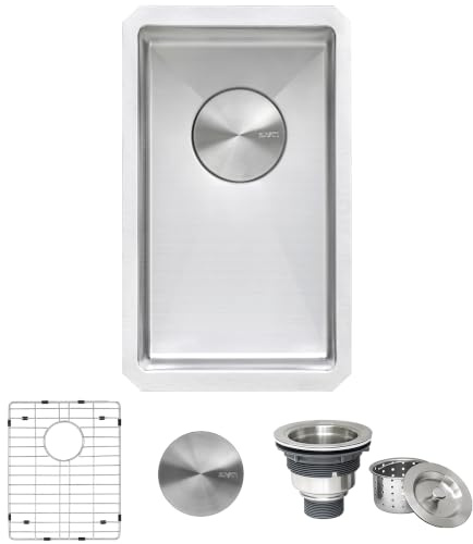 Ruvati 12 x 18 inch Undermount Bar Prep Tight Raduis 16 Gauge Kitchen Sink Stainless Steel Single Bowl - RVH7112
