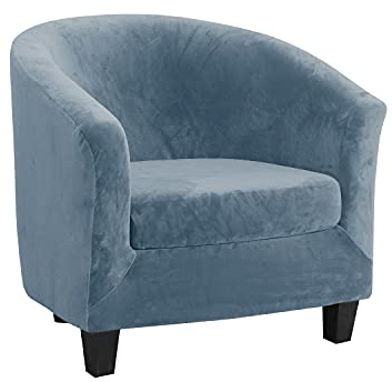 TOPCHANCES Copripoltrona Chesterfield 2 Pezzi,Elasticizzato Fodere Copripoltrona 1 Posto,Velluto Fodera Poltrona Club Tullsta per Bar Soggiorno Camera da Letto Reception