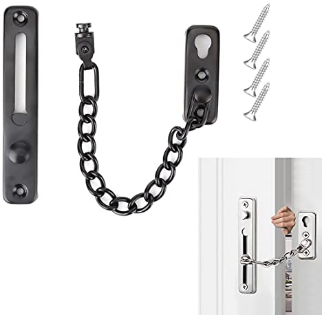 Edelstahl Türkette, HONGECB Tür Latch Guard Kette, Tür Sicherheitskette, Türkette Sicherheitsschloss, Türkettenschloss mit Schraube, für Home Hotel Innentüren und Fenster