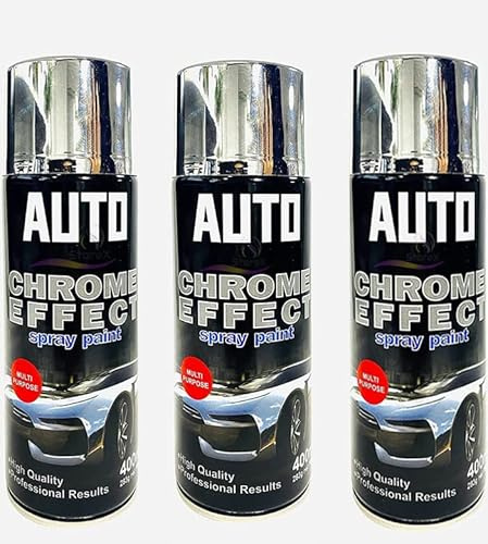 STOREX 3 X Chrome Effect All Purpose 400ml Spray Paint Primer Metal Foil Mirror Wood Plastic Multipurpose use (3)