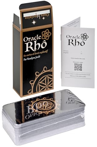 Oracle Rhô - Jeu de 80 Cartes Divinatoires Voyance, Développement Personnel, Introspection - Guide FR/en - Fabriqué en France