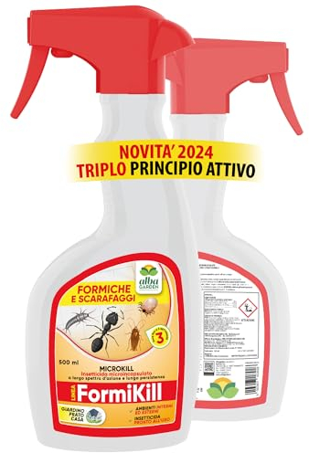 Albagarden - Insetticida Formiche E Scarafaggi - Veleno per Insetti per Interno Ed Esterno, Giardino E Casa - Repellente per Blatte, Zecche, Pesciolini d'Argento - Anti Formiche Spray 500 ml