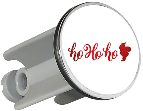 Huuraa Waschbeckenstöpsel Ho Ho Ho Weihnachtsmann Geschenk | Universal Stopfen 4cm höhenverstellbar Abflussstopfen Geschenkidee Stöpsel mit Motiv für das Waschbecken