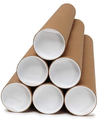 UR CHOICE A1 Postal Tubes - Heavy Duty Cardboard with Plastic End Caps - Postal Tubes for Poster, Artworks, Paintings, Documents, Blueprints - Stackable and Tear Resistance (A1 x 5pc)