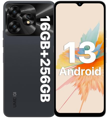 UMIDIGI A15 Mobile Phone (2024),Android 13 SIM Free Unlocked Smartphone,16GB+256GB/1TB Extension,6.7HD+Screen,64MP Camera,5000mAh Battery Type-C,4G Dual SIM/Face ID/NFC/GPS/OTG,UK Version-Black