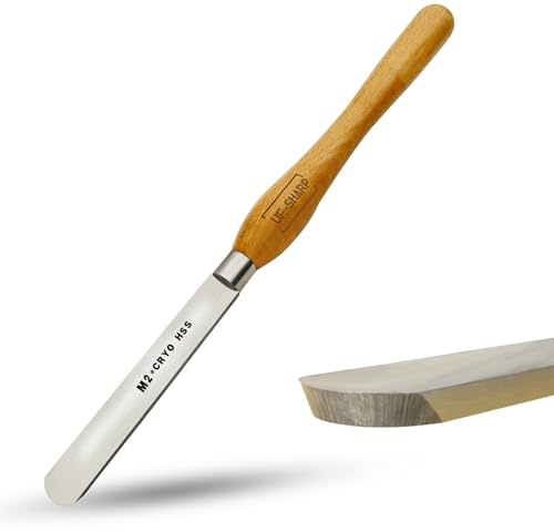 UF-Sharp 1 inch Round Nose Scraper, M2 Cryo High Speed Steel Wood Turning Tools with Beech Wood Handle | Beech Wood Handle,Woodworking Tool,Low Grinding Frequency,Sharp