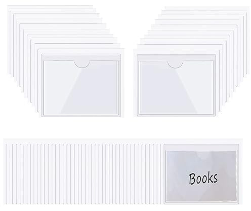 Visitenkartentaschen Selbstklebend Transparent | mit Daumenausstanzung oben | Transparent | 80 Stück | Visitenkartenhüllen zum Einkleben | Kartenhüllen zum Kleben(Size:(A5)22.5 * 15.5CM)