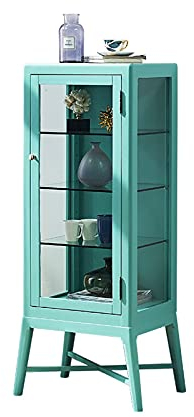 MOOWI Weinschrank Weinschrank aus Holz mit Glastür, Moderne, minimalistische Vitrine, handgefertigter Schrank for Zuhause, Küche, Esszimmer Barschrank (Color : Green), Dingzhebo2022