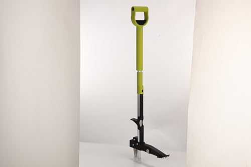 Yissvic Unkrautstecher mit Stiel Teleskop Länge 100 CM-120 cm Hochfester Edelstahl 4 Krallen Unkrautentferner Blau