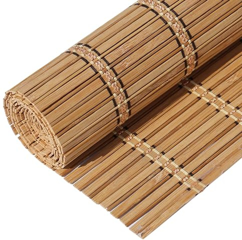 85% Blackout Rollo Bambus Retro Bambusrollo Jalousie Outdoor für Küche/Terrasse/Pergola Raffrollos Sichtschutz Sonnenschutz 50 55 65 70 75 90 100 105 110 120 135 150 160 175 180cm Breit