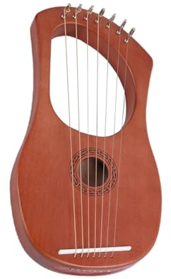 KK-GGL Lyre Harfe, 7 Metallsaiten, Tragbare Solide Mahagoni Harfe, Reise Lyre Instrument Für Erwachsene, Mahagoni Harfe Saiteninstrument, Mahagoni Akustische Harfe, Kommt Mit Stimmschlüssel