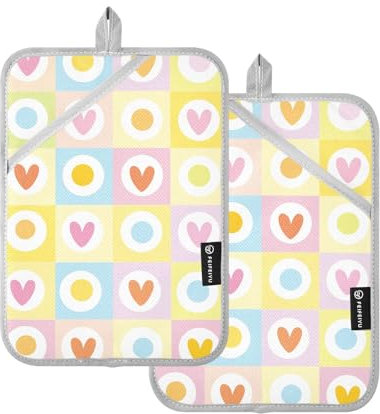Set di presine resistenti al calore, motivo geometrico, alla moda, per cucina, con tasche, presine, presine, guanti da forno, confezione da 2