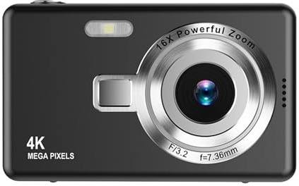 Appareil photo numérique 4K Vlogging pour photographie Appareil photo de poche compact Appareil photo numérique vintage Caméra de voyage Caméra Vlog avec zoom numérique 16x 48 mp, écran TFT LCD de 6,1