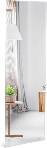 Generisch FANTASK 110x38cm Ganzkörperspiegel, Wandspiegel mit Aluminiumbeschichtung, Türspiegel für Badezimmer, Schlafzimmer & Garderobe, Weiß