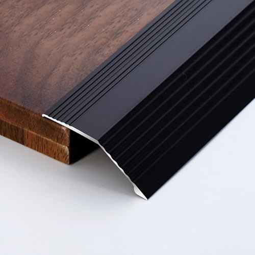 Raouoae Übergangsprofil Höhenausgleich 3-15mm/6-20mm/10-40mm Abschlussprofil Übergangsschiene Aluminium Übergangsleiste Länge 90cm*3 ​Böden Überbrücken Die Lücke(Schwarz,Breite: 55 mm)