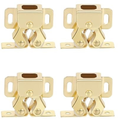 IPNSDON 4 pezzi Armadio a doppia serratura, serratura per porta dell'armadio (oro)