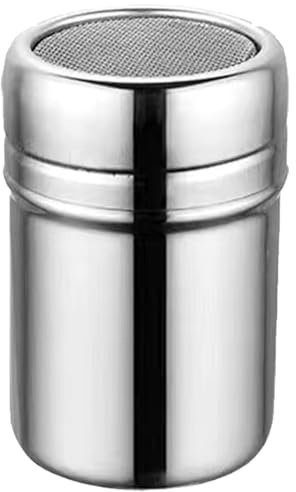 Spargitore in polvere in acciaio inox | Spargitore per cioccolato | Spargitore per farina | Spargitore per caffè e cacao con coperchio a maglia fine | Colino in polvere in acciaio inox | Per casa