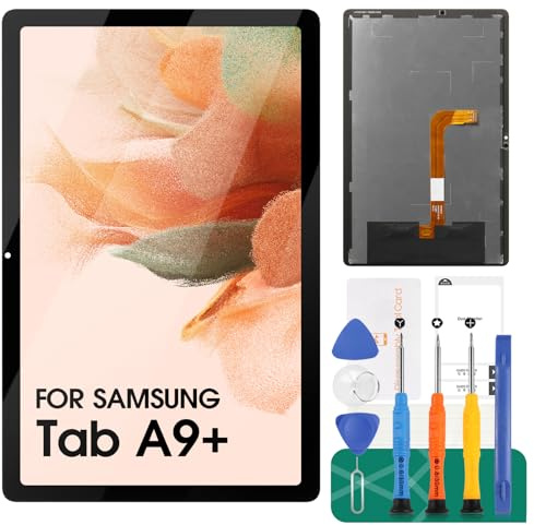 Ersatzdisplay für Samsung Galaxy Tab A9+ für Samsung Tab A9 Plus, LCD-Display, Digitizer, Touchscreen, Montage-Reparatur-Kits SM-X210 SM-X215 SM-X216B, Schwarz
