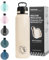 UZSPACE Edelstahl Trinkflasche 1l (970ml), Isolierte doppelwandige Sportflasche mit Klappdeckel, Ein-Hand-Öffnung, Auslaufsicher, Wasserflasche für Wandern Sport Fitness Gym Outdoor Workout Arbeit