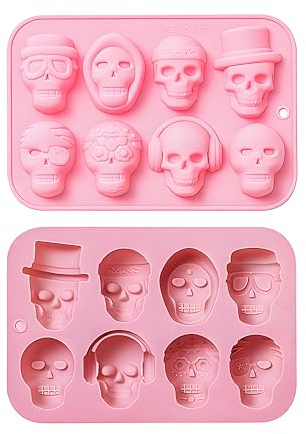 Stampo per Torta a Forma di Teschio 3D in Silicone, per Torte fai da te, Cioccolato, Cubetti di Ghiaccio, Decorazioni per Halloween, Feste di Compleanno