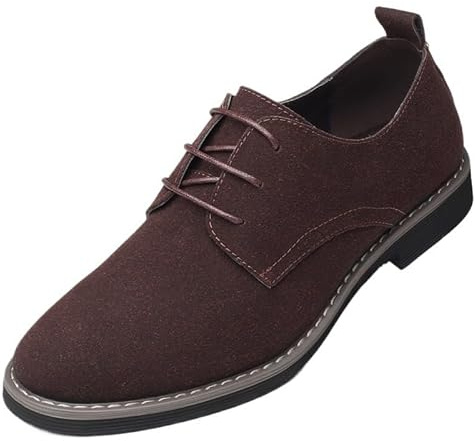 Vintage-Style Semi-Brogue Oxfords for Charity Balls, Tea-Core Leather That Develops Unique Patina with Wear(Red,10.5)