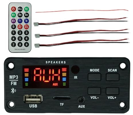 Autoradio, Multimédia sans Fil, Lecteur de Musique sans Perte 2 x 25 W avec Télécommande pour Véhicules Automobiles, Camions et Voyages avec Haut-Parleurs