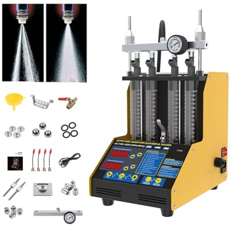 AUTOOL Machine de Nettoyage d'injecteur à Ultrasons de Voiture 220V et Testeur d'Injecteur de Carburant, GDI, EFI, FSI Nettoyeur Testeur Injecteur avec 6 Cylindres pour Automobile Moto (CT-150)