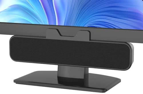 INGA Altavoces para Computadora, USB Plug and Play, fijación fácil al Monitor, Sonido estéreo Potente con Graves, con Cable para Estudio/reuniones, Compatible con Mac y portátiles