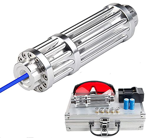 Dinsom Multi-Purpose Tactical Blue Flashlight High-Power Beam with Adjustable Focus & Multiple Modes for Outdoor Camping, Hiking, Hunting & Fishing